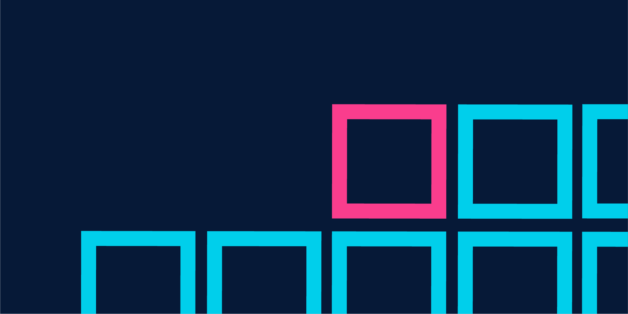Multi-colored squares on a dark blue background